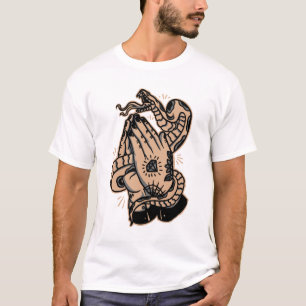 Camiseta ilustração tradicional de tatuagem de estilo do