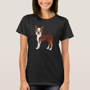 Camiseta Ilustração Vermelha E Branca De Cachorro De Bost