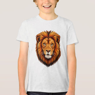 Camiseta Ilustração Vetorial da Cabeça de Leão Majestoso |