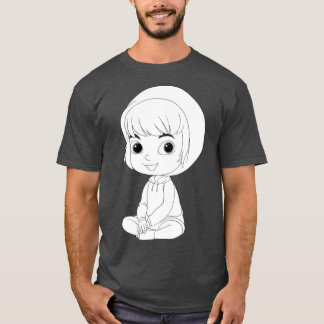 Camiseta ilustração vetorial de personagem infantil colorid