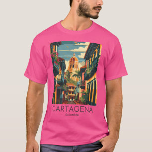 Camiseta Ilustração Viagens vintage De Cartagena - Colom