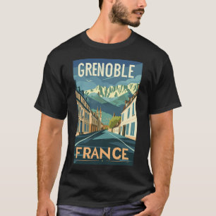 Camiseta Ilustração Viagens vintage De Grenoble - França