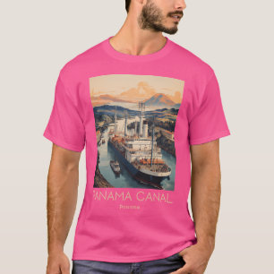 Camiseta Ilustração Viagens vintage Do Canal Do Panamá