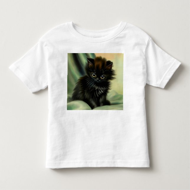 Camiseta Ilustração Vintage Black Kitten (Frente)
