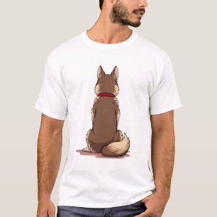 Camiseta Ilustração Vintage de Cachorro Husky Vista Posteri