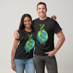 Camiseta Ilustração Vintage do Dia da Terra DNA Natureza