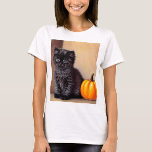 Camiseta Ilustração Vintage Halloween Black Kitten