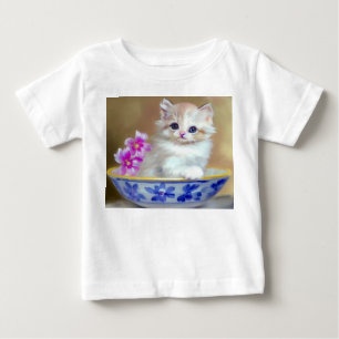 Camiseta Ilustração Vintage White Kitten