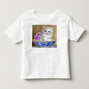 Camiseta Ilustração Vintage White Kitten