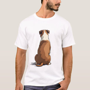 Camiseta Ilustração Vista Posterior de Bulldog Antigo Prese