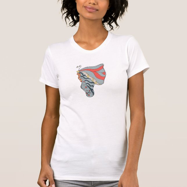 Camiseta Ilustração Whimsical de Design de Borboleta (Frente)