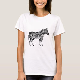 Camiseta Ilustração Zebra Preta e Branca