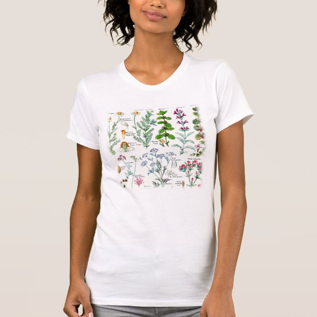Camiseta Ilustrações botânicas de Larousse (Frente)