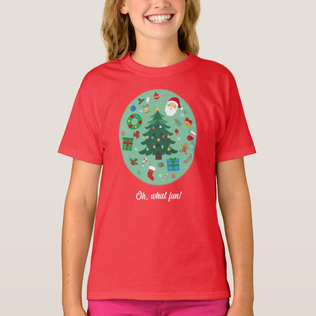 Camiseta Ilustrações de Natal Feriado (Frente)