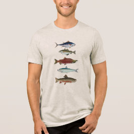 Camiseta Ilustrações de Peixes Vintage