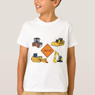 Camiseta Ilustrações de veículos de construção personalizad