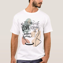 Camiseta Ilustrações estéticas, café feminino