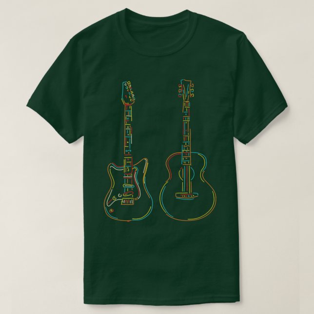 Camiseta Ilustrações Legal do Roupa de Violão para Violão (Frente do Design)