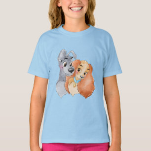 Camiseta Ilustrações Românticas Vintage de Cachorro Casal A