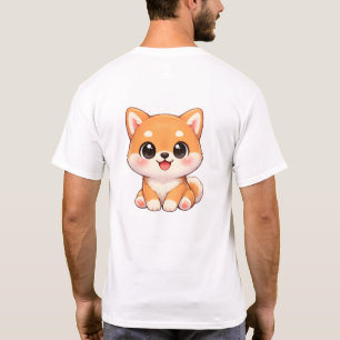 Camiseta Ilustrada de Cachorro Shiba Inu Fofo Chib