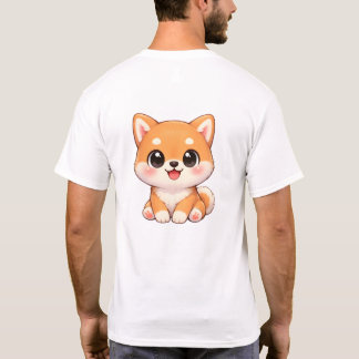 Camiseta Ilustrada de Cachorro Shiba Inu Fofo Chib