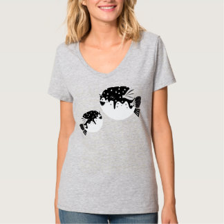 Camiseta Ilustrada de Peixe-Porca Derpy Fofa