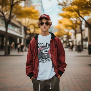 Camiseta Ilustrada de Tubarão Cool Fin