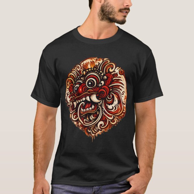 Camiseta Ilustrada do Barong Balinês (Frente)