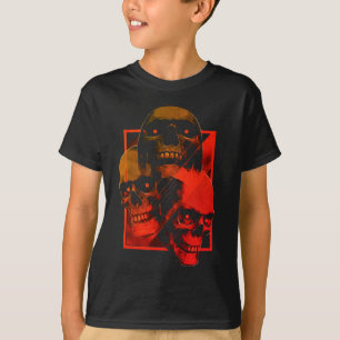Camiseta Ilustrada Grunge Caveira Vermelha – Gótic