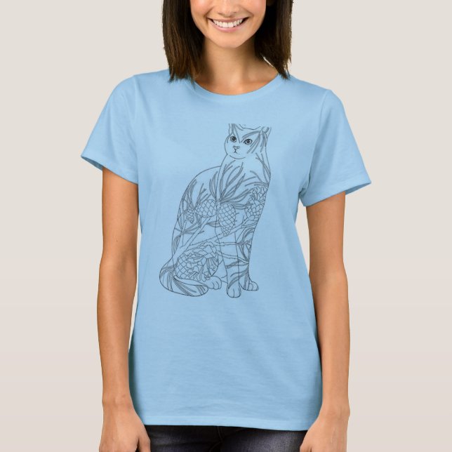 Camiseta Ilustrador de Adobe do gato (Frente)