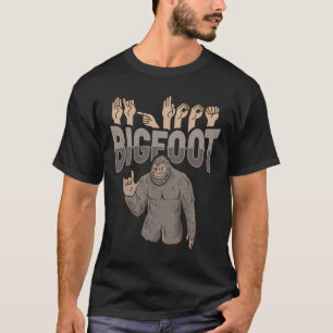 Camiseta ILY Bigfoot ASL Gesto de Mão Surdo Audição Perda A