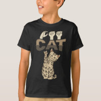 ILY Cat ASL Gesto manual surdo audição perda de au