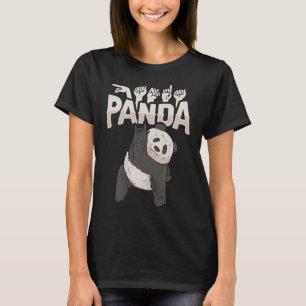 Camiseta ILY Panda ASL Gesto de Mão surdo surdo perda de au