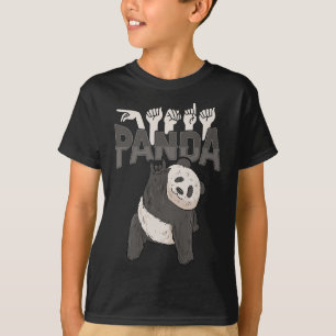 Camiseta Ily Panda Gestos de Mão em ASL Consciência da Perd