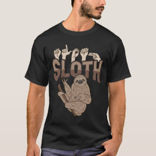 Camiseta ILY Sloth ASL Gesto de Mão surdo surdo Perda de au
