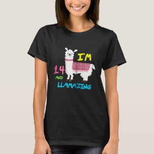 Camiseta Im 14 e Llamasting Lhamthday Idea