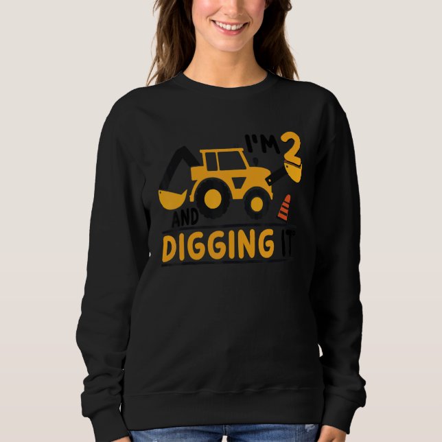 Camiseta I'm 2 And Digging It Construction Excavator 2nd Bi (Frente)
