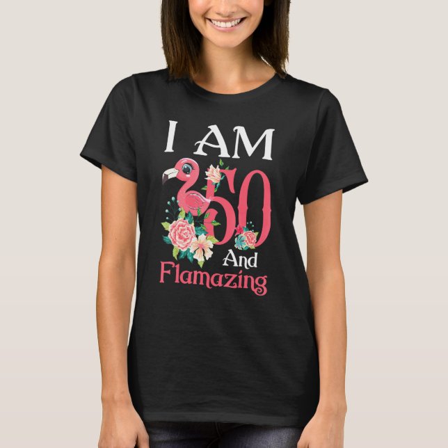 Camiseta Im 50 E Flamingo 50º Aniversário Mulheres B (Frente)