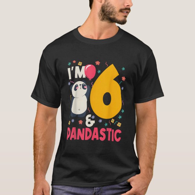 Camiseta I'M 6 Pandastic Panda Py Celebration 6Th (Frente)