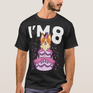 Camiseta Im 8 dias Festa de Cachorro Crianças 8 Aniversário