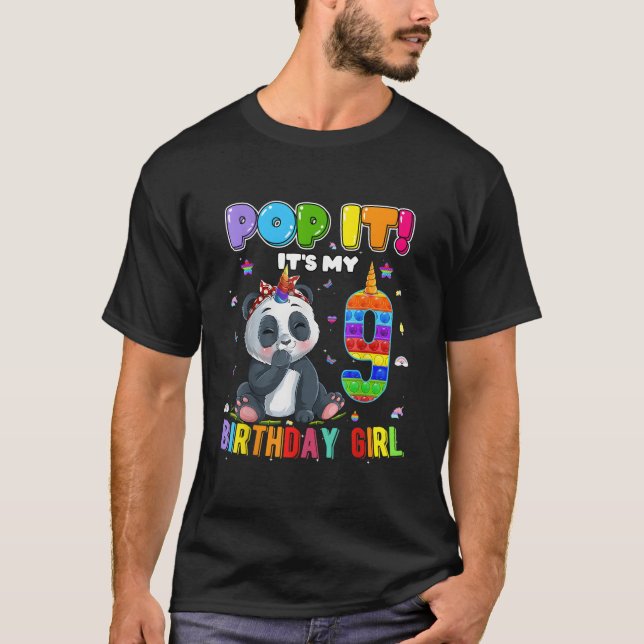 Camiseta I'M 9 9Th Panda Unicorn Pop It (Frente)