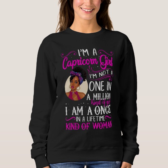 Camiseta I'm A Capricorn Girl Black Women December January  (Frente)