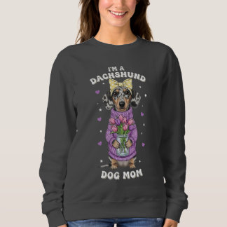 Camiseta I'm a Dachshund Dog Mom - Purple Sweater 