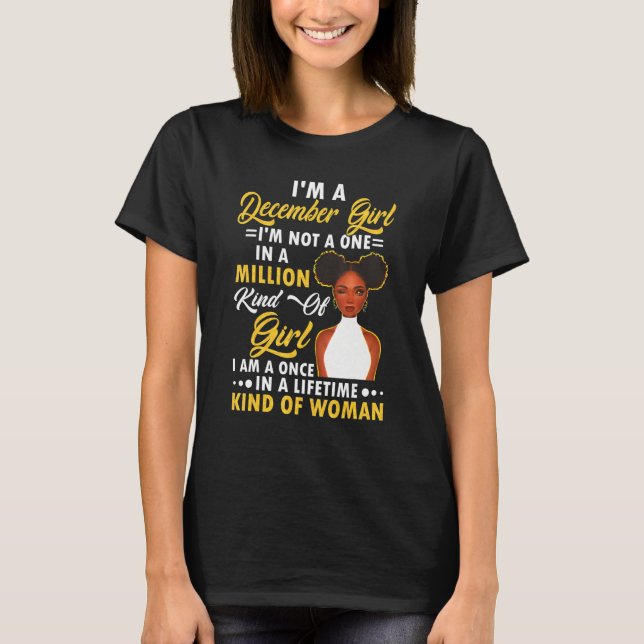 Camiseta I'm A December Girl Black Women Shirt December Gir (Frente)