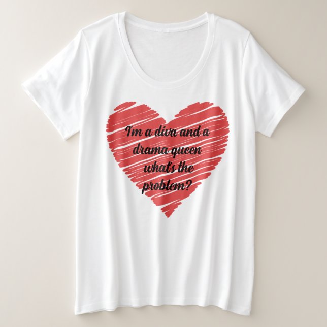 Camiseta I'm a diva and a drama queen (Frente do Design)
