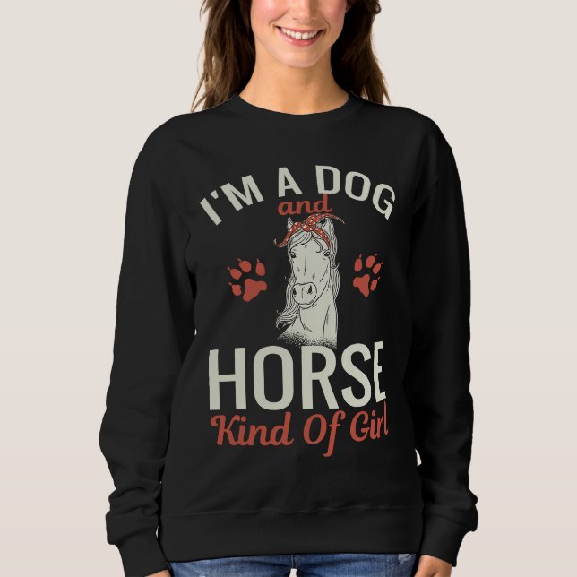 Camiseta I'm a Dog and Horse Kind of Girl Paw Print (Frente)