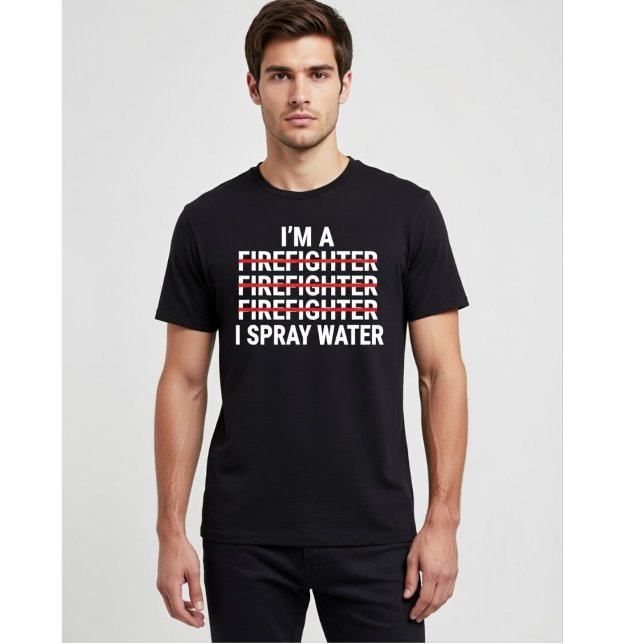 Camiseta I'm a Firefighter I Spray Water Funny Fireman Meme (Criador carregado)