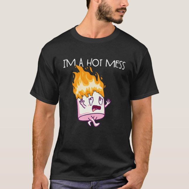 Camiseta I'm A Hot Mess S'Mores Marshmallow Camping Smores (Frente)