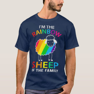 Camiseta Im A Ovelha Arco-Íris Da Ovelha Da Família (2)