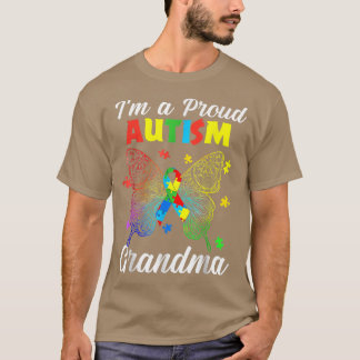Camiseta I'm A Proud Autism Grandma Puzzle Ribbon Butterfly